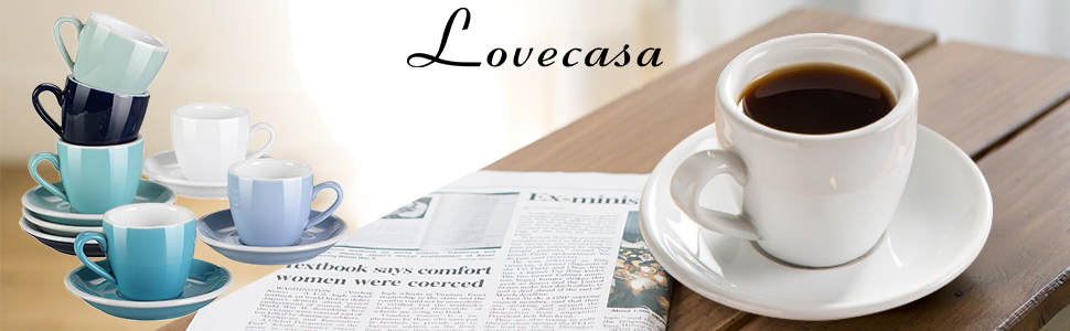 LOVECASA Кавовий сервіз з порцеляни, Sweet, 12-ти частинний, 230 мл, білий, для 6 осіб