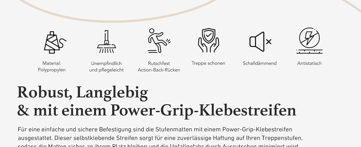 Сходинкові килимки Casa Pura London, 15 шт., 11 кольорів, антрацит, надійна фіксація, стабільна кутова рейка