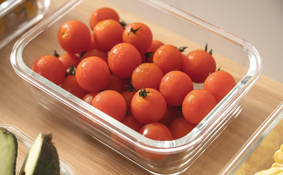 Набір скляних контейнерів для зберігання їжі GENICOOK 24 шт. з кришкою. Набір скляних контейнерів для продуктів, Meal Prep, герметичні контейнери для кухні сірого кольору.