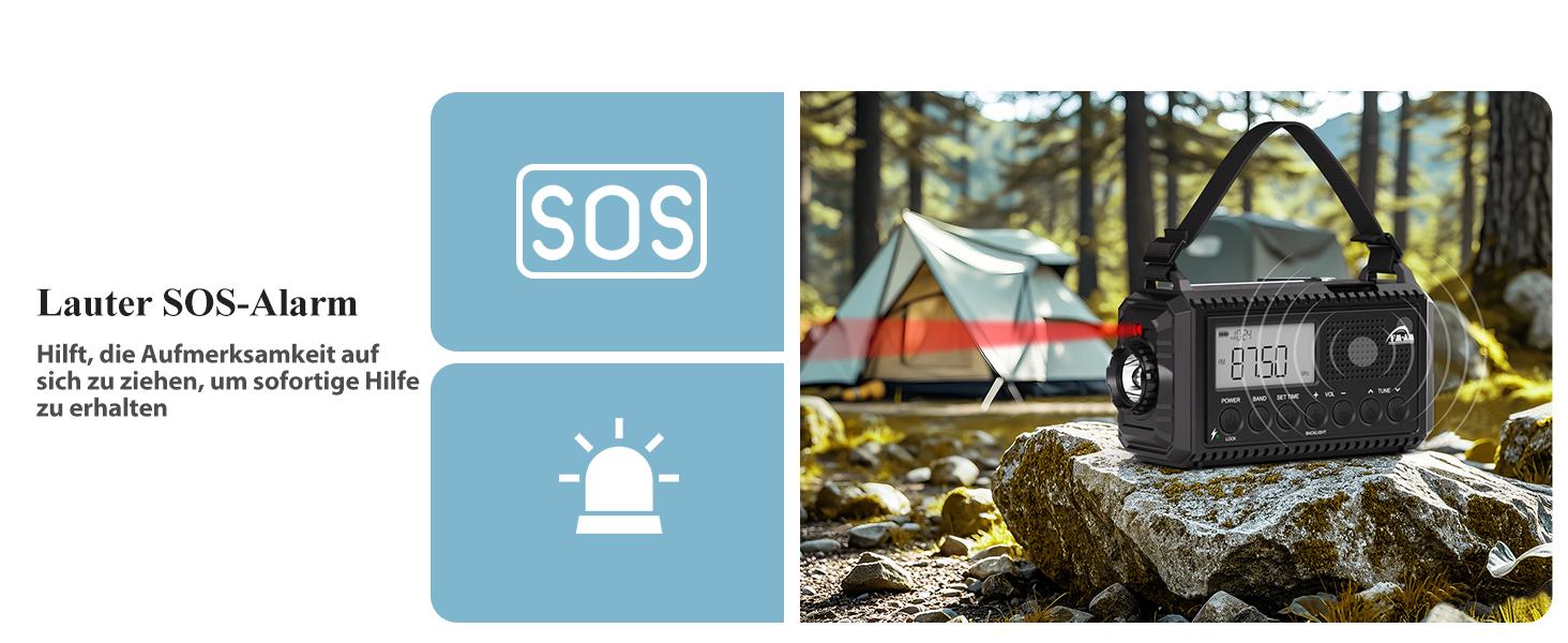 Радіостанція для будівельних майданчиків AM/FM/SW, радіо з ручним приводом та приймачем на весь світ, радіостанція для надзвичайних ситуацій з роз'ємом типу C, Powerbank/SOS-сигнал/Ліхтарик/Світло для читання/IPX4, портативне радіо для активного відпочинку, походів, кемпінгу, чорного кольору