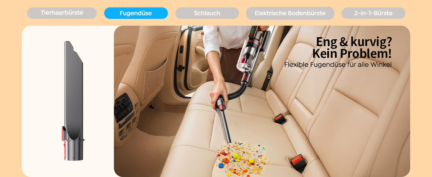 Бездротовий акумуляторний пилосос Fieety 600W з турбощіткою для тварин, 65 хвилин роботи, 8-шарова фільтрація та ароматерапією, для дому, авто та твердих поверхонь