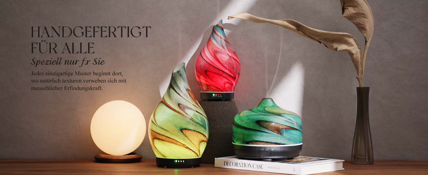 Дифузор ароматної олії Porseme 500 мл, скляний, ультразвуковий, з LED-підсвіткою 7 кольорів, для ефірних олій, тихий, для дому (Rosegold)