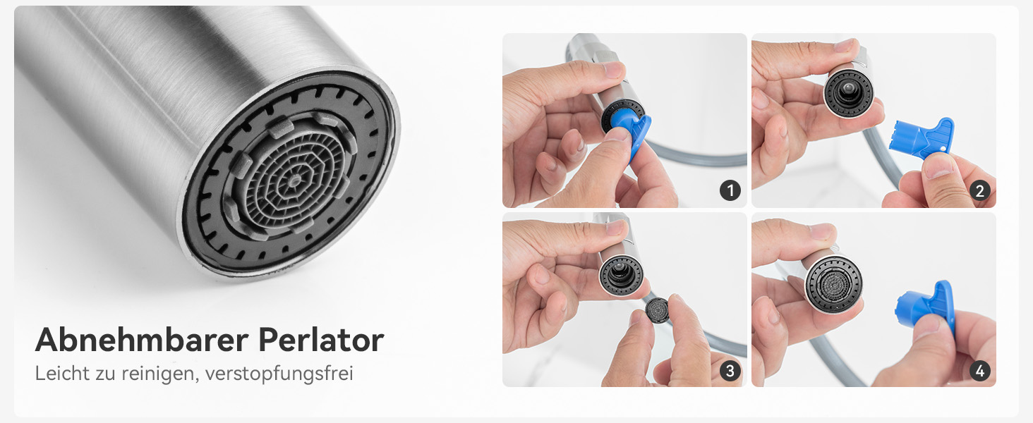 Чорний кухонний змішувач CECIPA SOFETIY SERIE з висувною лійкою, нержавіюча сталь, 360° обертання, 2 режими струменя