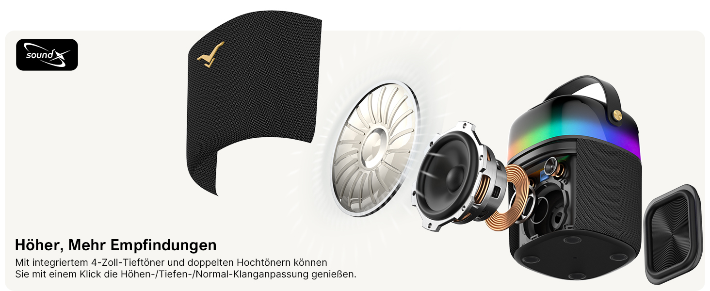 Караоке система з 2 мікрофонами, LED-підсвічуванням, портативна партійна колонка, 80W, USB/Bluetooth/AUX, для дому та на вулицю (для дорослих та дітей)