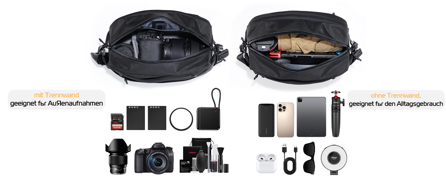 Чохол для камери ULANZI: водонепроникний, 10L, для DSLR/SLR/беззеркальних камер, з регульованим ременем, для фотозйомки на відкритому повітрі, з кишенями на блискавці та захистом від крадіжок