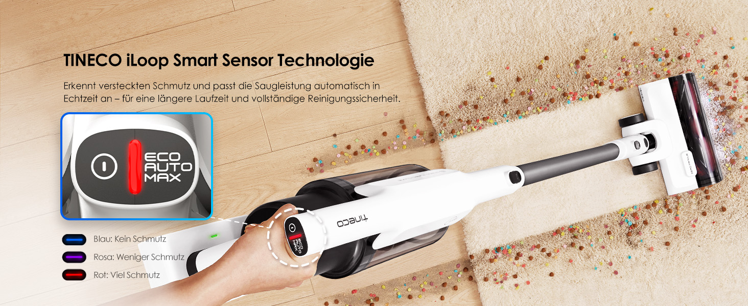 Бездротовий пилосос Tineco A30S: потужний акумуляторний вертикальний пилосос з великим контейнером для пилу та турбощіткою для видалення шерсті тварин