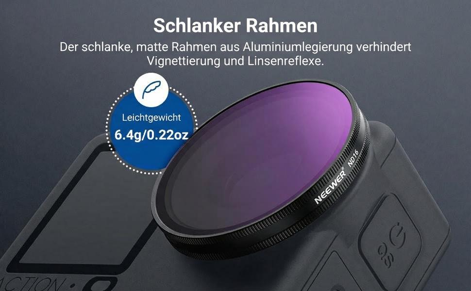 Набір фільтрів NEEWER CPL + ND для DJI Osmo: CPL, ND8/16/32/64/1000. Набір з 4 шт. з кришкою для об'єктива.