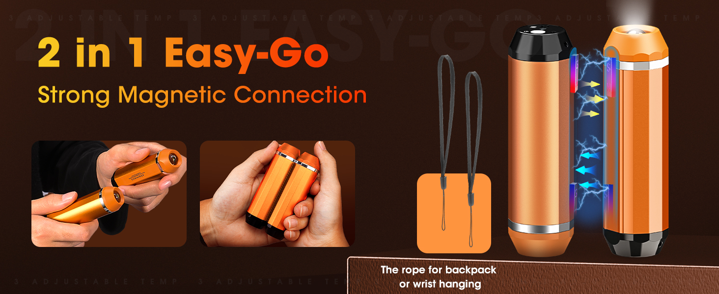 Електричний нагрівач для рук SUPPOU 2 шт. 5000mAh з LED-ліхтариком, акумуляторний, для спорту та відпочинку на природі (блакитний)