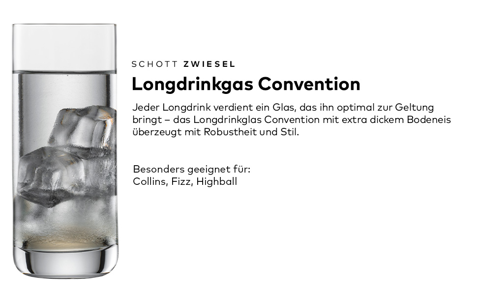 SCHOTT ZWIESEL Longdrink Glasses Convention (Set of 6), straight-lined glasses for long drinks, dishwasher-safe Tritan crystal glasses, Made in Germany (Article No. 175495)