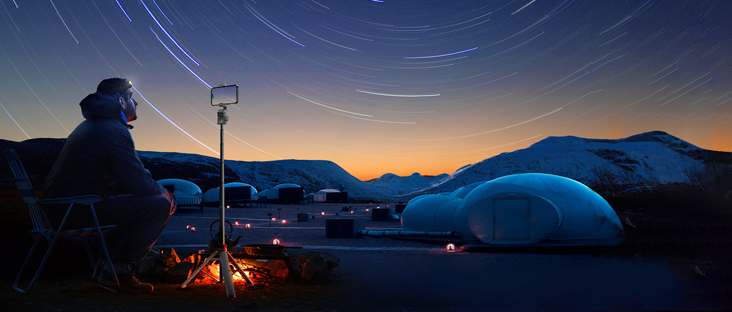 Штатив для смартфона та селфі-палки з пультом дистанційного керування, 158 см, карбоновий, чорний