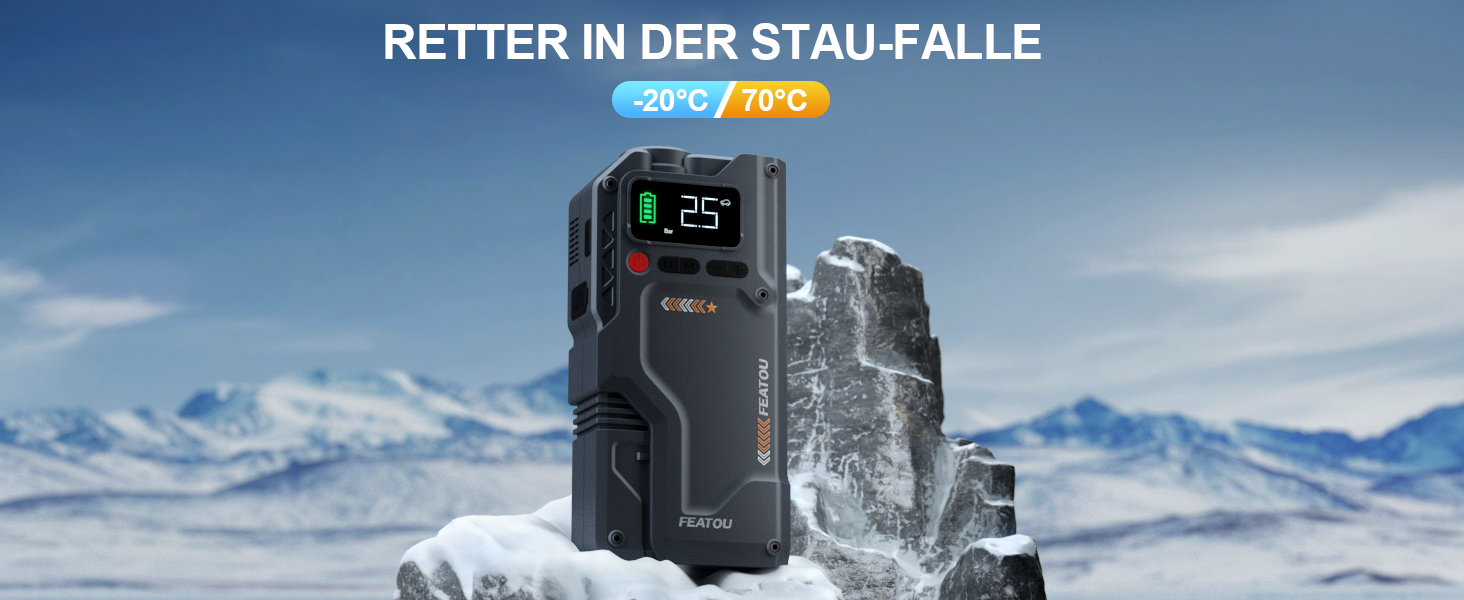 Powerbank для автомобіля Starthilfe з компресором 150PSI, 6000A, 12V, для бензинових та дизельних авто (до 10л), QC3.0, LCD, ліхтарик