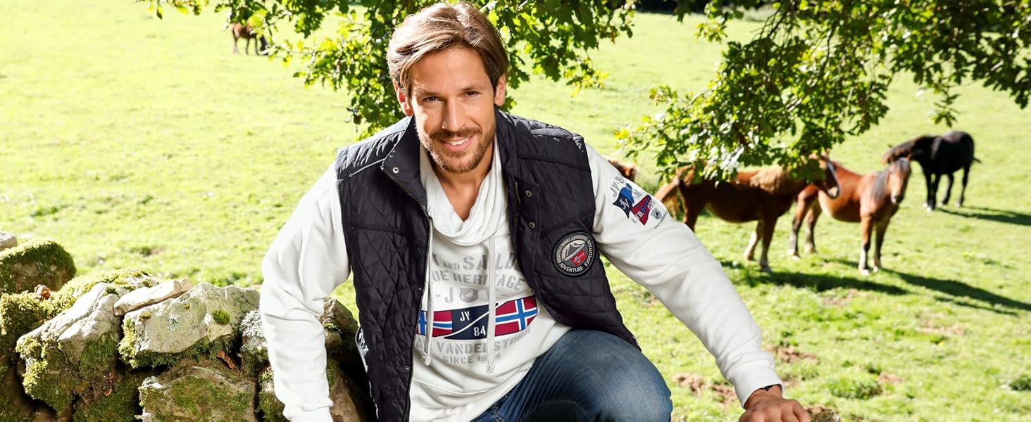 Чоловіча степкова жилетка JAN VANDERSTORM RODEWIN, тепла та практична, розмір 56, блакитна