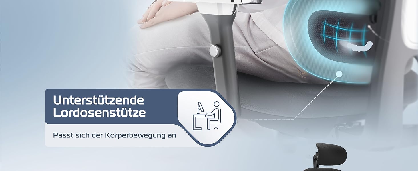 Офісне крісло Proseat Ergonomic [TESTSIEGER] - регульоване, для офісу та дому, комп'ютерне, геймінгове, чорне, до 150 кг