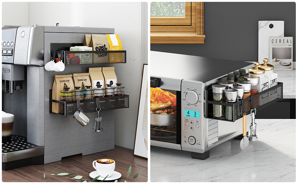 Магнітна поличка для холодильника з 8 гачками, 2 шт. - органайзер для кухні