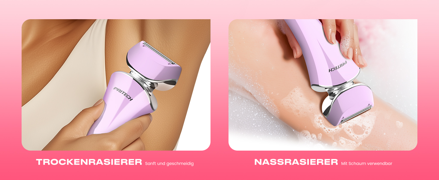 Електричний жіночий епілятор: тример для бікіні та тіла, бездротовий, для ніг та під пахви, мокрий/сухий, світло-фіолетовий