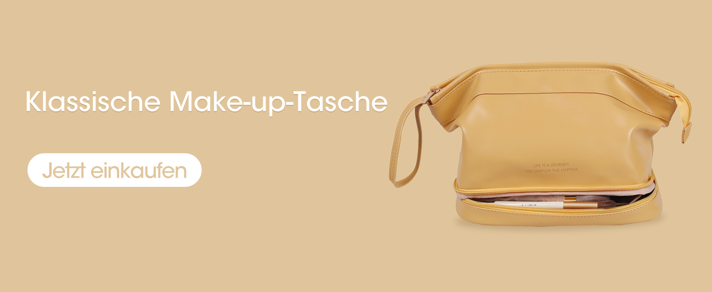 Косметичка для жінок Abiudeng: велика, водонепроникна, з відділенням для пензлів. Ідеальна для подорожей та зберігання макіяжу. Колір: коричневий