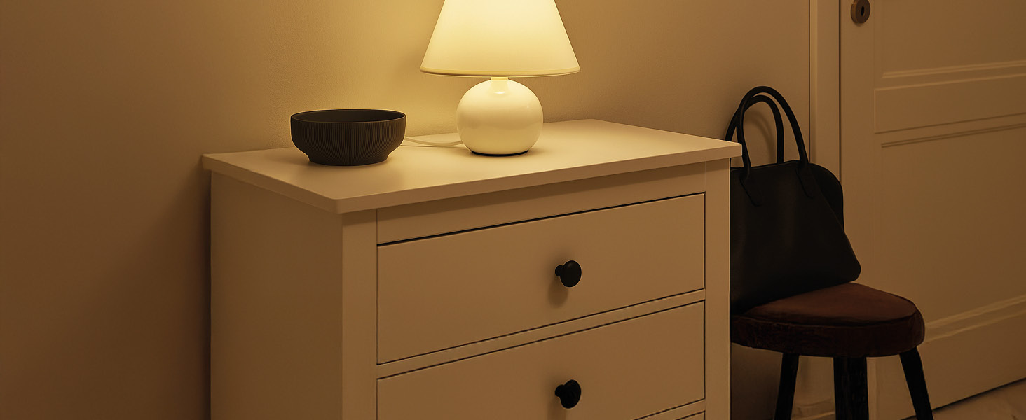 BRILLIANT Primo: Стильна настільна лампа з тканинним абажуром – для спальні, вітальні та приліжкові зони – E14, оранжевий/бежево-коричневий