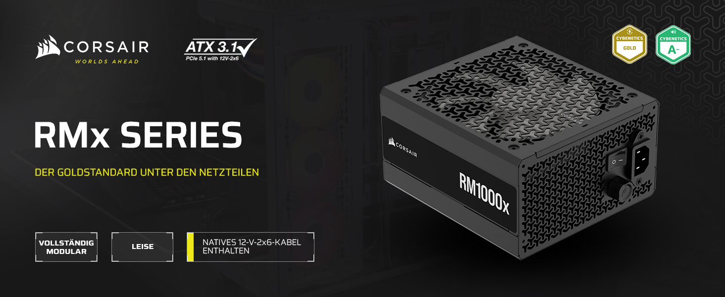 Блок живлення Corsair RM850x (2024) 850W — повністю модульний, ATX 3.1, PCIe 5.1, низький рівень шуму, чорний