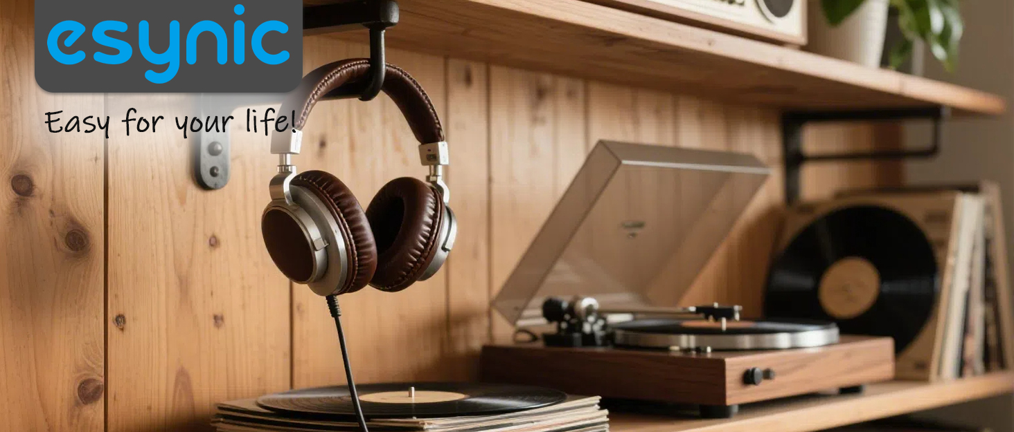 eSynic Підсилювач для навушників HiFi – портативний, для MP3/MP4, смартфонів та ПК, чорний