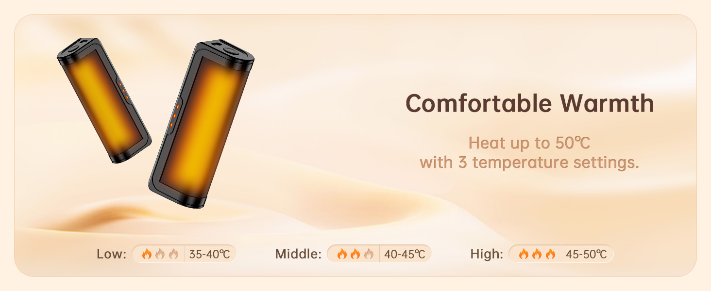 Jonwall Електричні кишенькові грілки для рук 2 шт., USB-зарядка, 3 рівні нагріву, для кемпінгу, гольфу, теплий подарунок, чорний