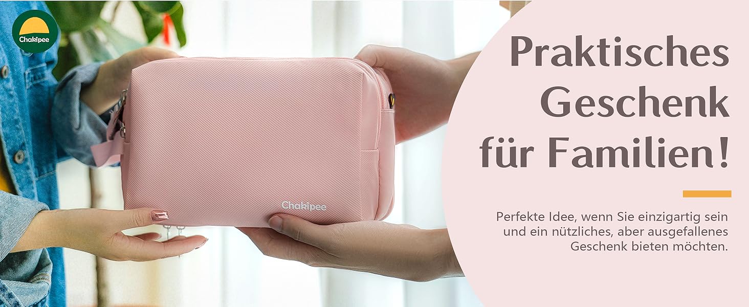 Чоловіча дорожня косметичка Kulturbeutel, водонепроникна, легка, з двома блискавками (Рожева)