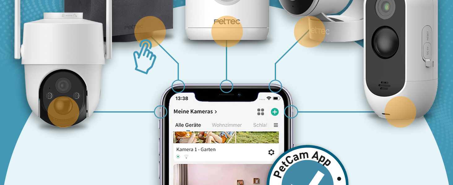 PetTec Pet Cam Buddy: камера для тварин з автоматичним годівницею 8L, Wi-Fi, 2-Way Audio, розпізнавання гавкіту, нічне бачення (LTE/4G, чорний)