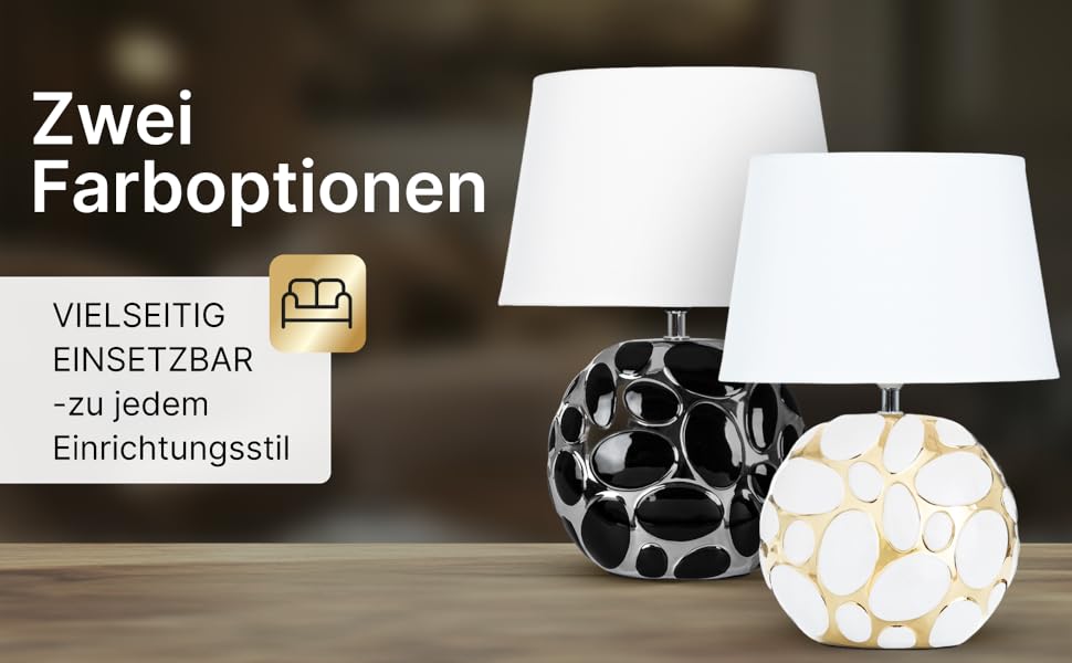 ARTE LAMP Poppy LED лампа настільна з кабелем – Хром/Біла настільна лампа з абажуром з білого текстилю для вітальні та спальні (Poppy Gold)