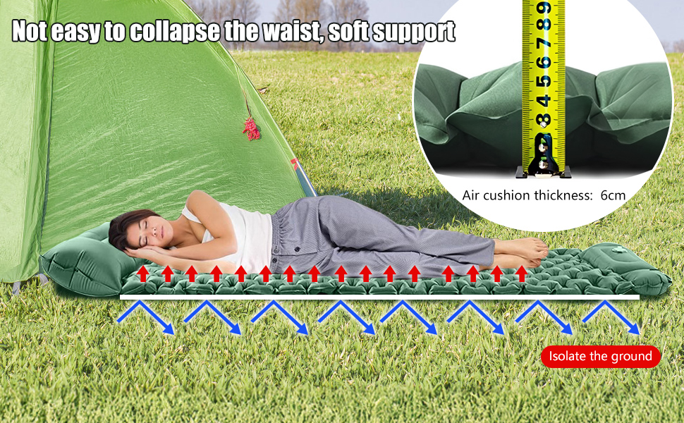 Надувна туристична матрац Isomatte для кемпінгу та відпочинку на природі. Розмір 1.9 м x 0.6 м, з самонадувною системою та насосом. Підходить для дітей та дорослих.