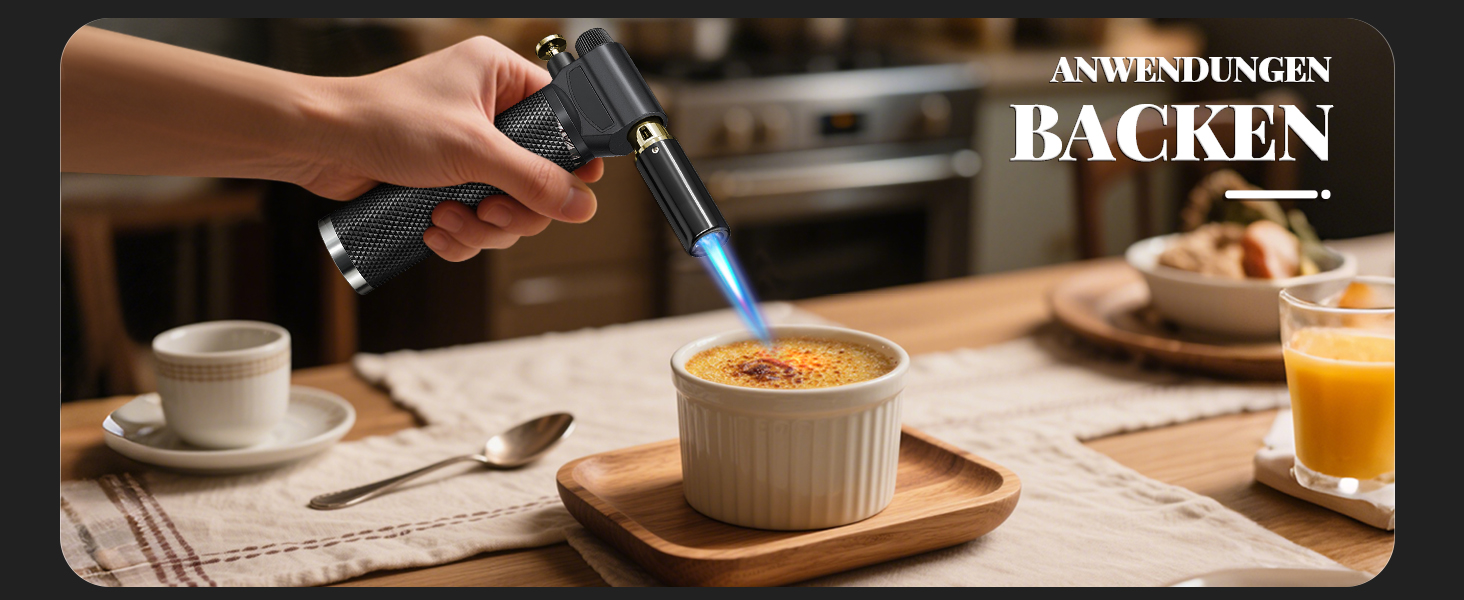 Газовий запальник для кухні з регульованим полум'ям Jet, одноручний, для приготування їжі, грилю, паяння (без газу), Zq1-bk