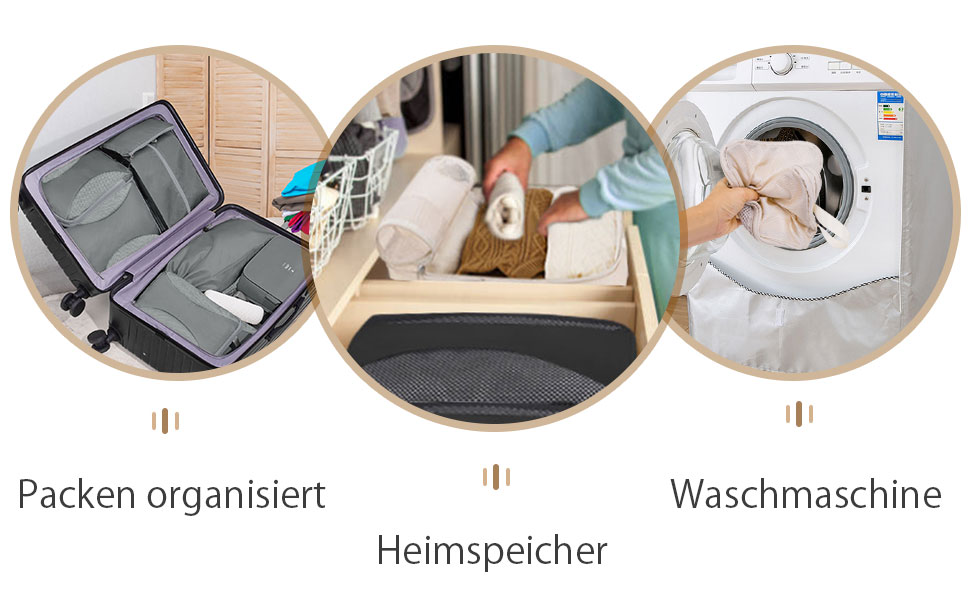 Органайзери для валізи Anjing Compression Cubes - 10 шт., компресійні кишені для подорожей, сірі