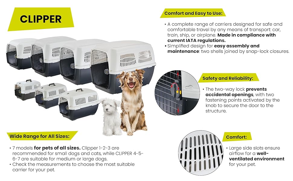 Переноска для собак Ferplast Clipper 4, IATA, до 20 кг, 71 x 50 x 51 см
