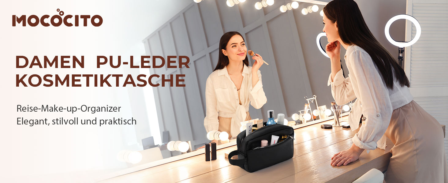 Чоловіча/Жіноча дорожня косметичка, валізка, сумка для туалетних аксесуарів 24x14x7 см (Чорний)