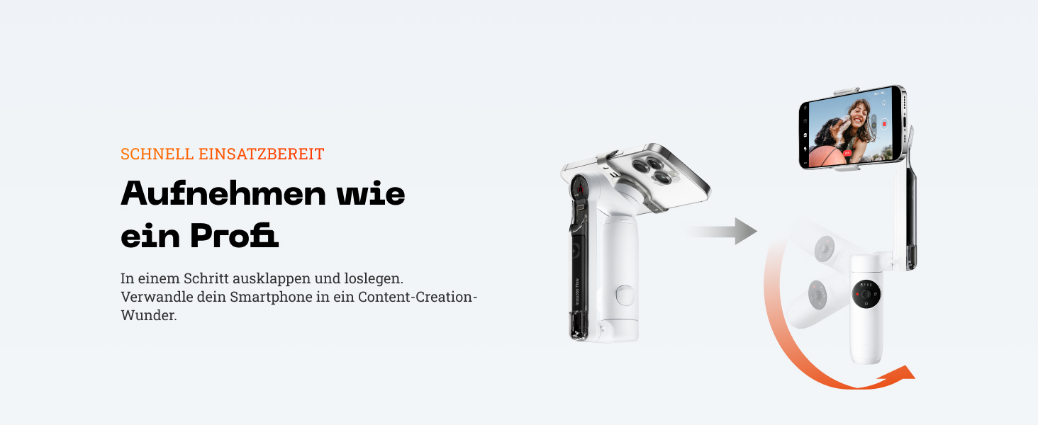 Insta360 Flow - Gimbal для смартфона з автотрекінгом, 3-осьова стабілізація, вбудований селфі-стік та штатив, білий