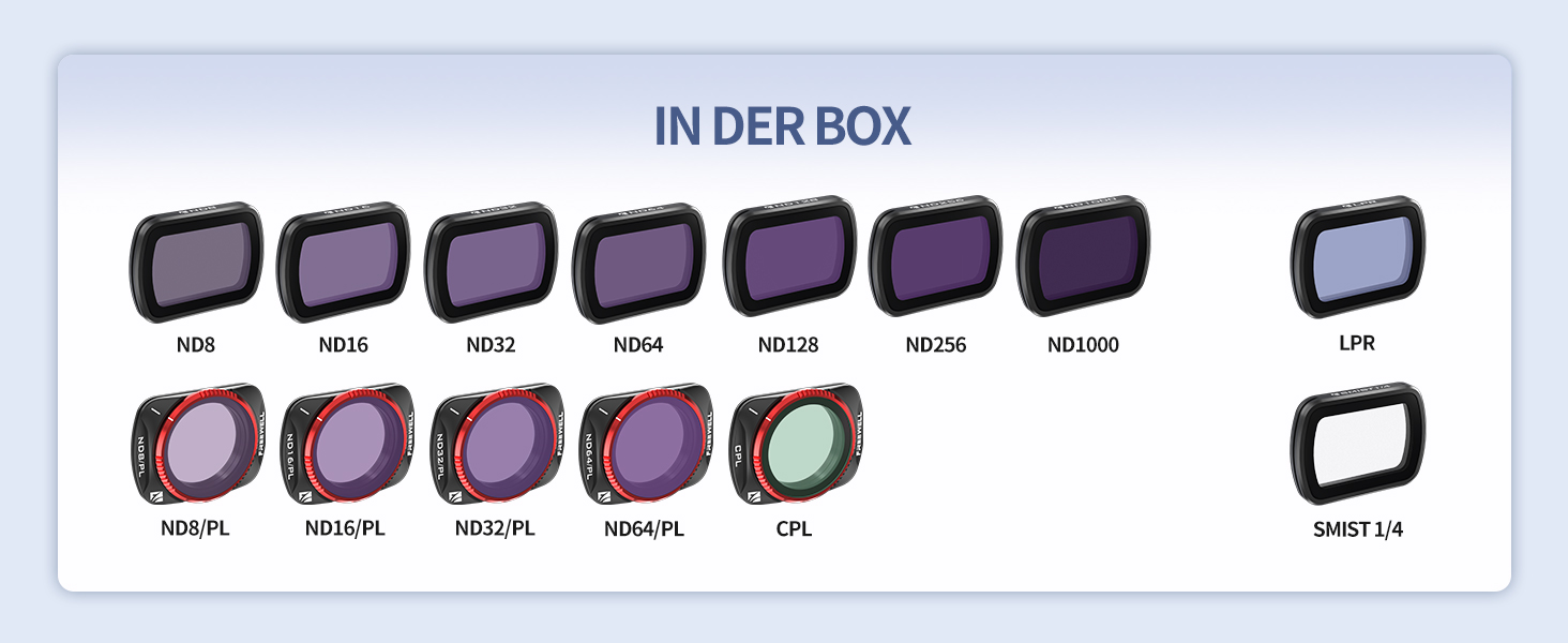 Набір фільтрів Freewell QuickSwap ND/PL, ND, CPL для Osmo Pocket 3: Легка установка, яскраві кольори, сумісність з gimbal, 8 шт. (Mega-Kit)