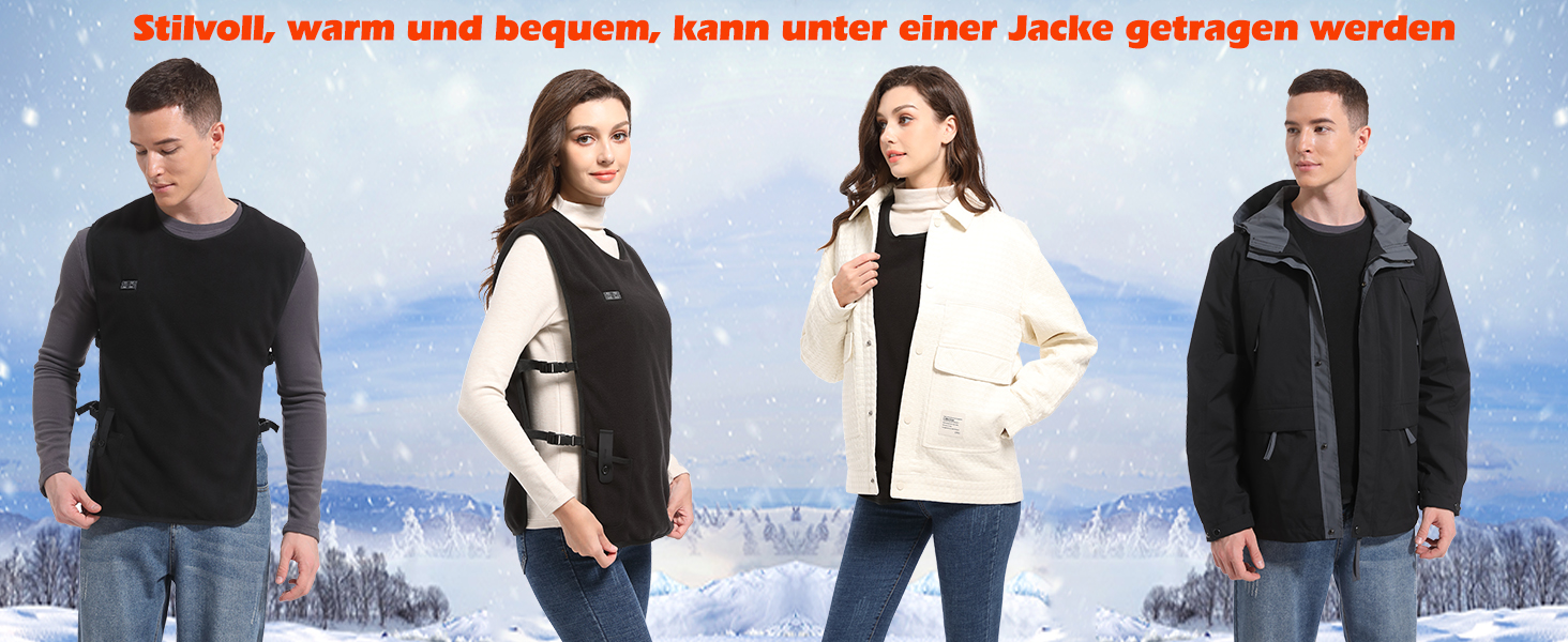 Обогревна жилетка для чоловіків та жінок з Powerbank, USB-живлення, 3 температурні режими, 5 зон обігріву, для активного відпочинку та зими