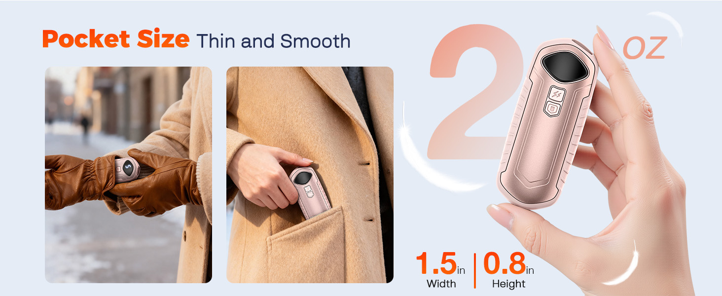 Електричні грілки для рук 2 шт. - перезаряджувані, портативні, 6000mAh, рожеві