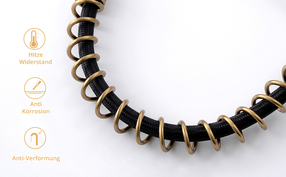 Кухонний змішувач AIMADI висувний, високого тиску, з 2 режимами (струмінь та розпилення), поворотний на 360°, однорегуляторний для кухонної мийки (з LED-підсвіткою, золотий)