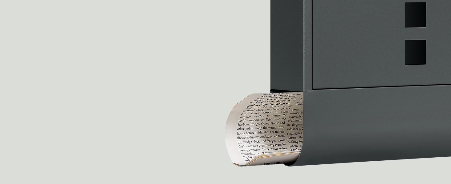 Поштовий ящик WOLTU з газетницею та вікном, замок, табличка для імені, вуличний, антрацит 37x37x10.5 см