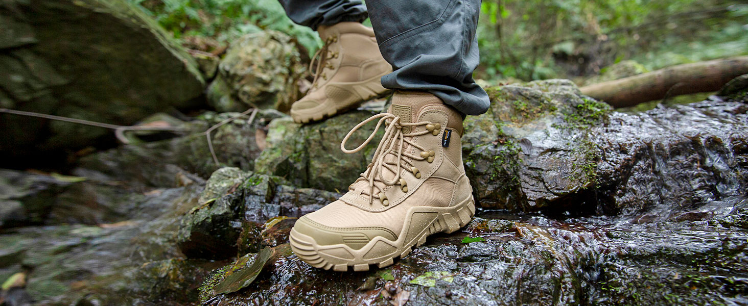 Черевики FREE SOLDIER для чоловіків: тактичні, туристичні, бойові. Зручні черевики для трекінгу, полювання, роботи, військових тренувань. Розмір 45 EU, пісочний колір