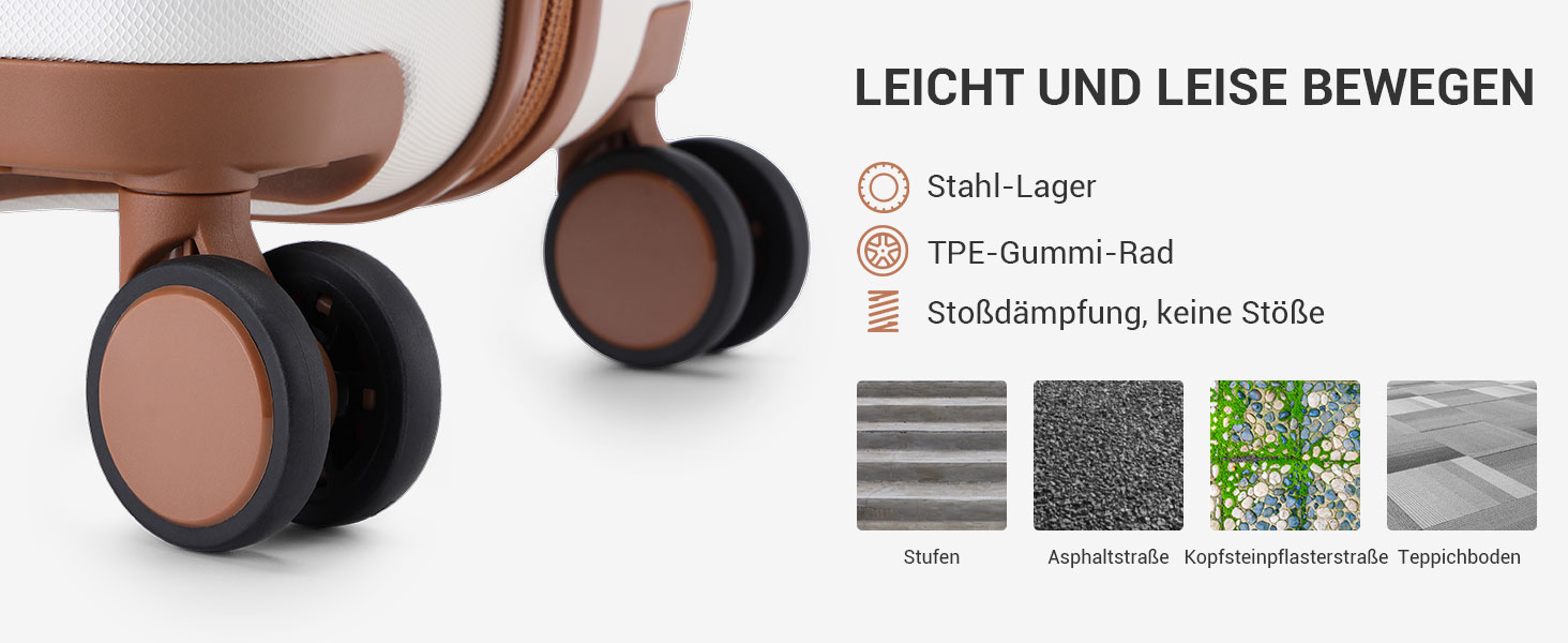 Чемодан British Traveller Hartschalenkoffer Groß, 74.5 x 49 x 30.5 см, з ABS + PC, TSA-замок, 4 колеса, для подорожей та бізнесу (Крем, M)