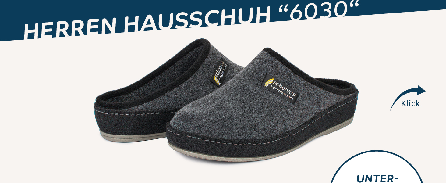Чоловічі войлочні капці SCHAWOS 6030, дихаючі, чорні, розмір 45 EU