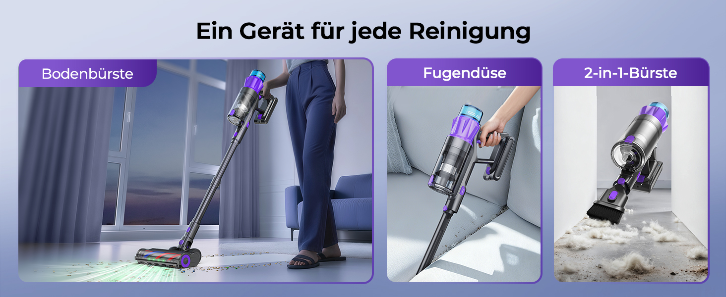 Бездротовий пилосос P9 Pro: потужний акумуляторний пилосос з LED-підсвіткою, 55KPA, 580W, 70 хвилин роботи, антизаплутувальна щітка, для підлоги, килима, шерсті тварин