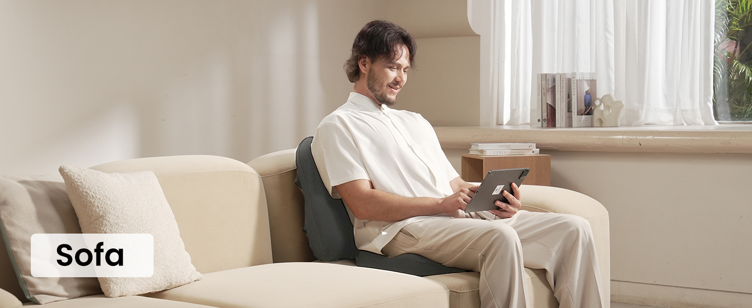 Подушка для спини ProtoArc з піни Memory Foam для офісного крісла, авто та столу - ергономічна поперекова підтримка, дихаюча, з регульованими ременями, сітчастий чохол - сіра