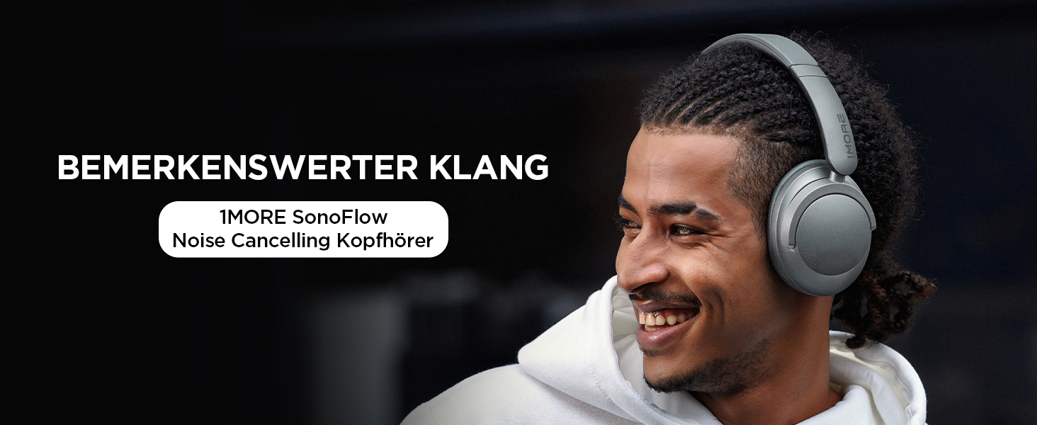 1MORE SonoFlow: Бездротові навушники з активним шумозаглушенням, Bluetooth, LDAC, 70 годин, Over-Ear (Срібні)