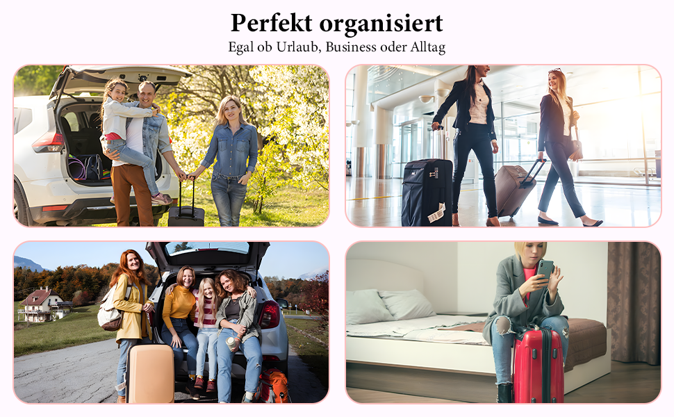 Органайзер для валізи KiwiPower, 8 шт. – комплект компресійних кубиків для одягу, чорний