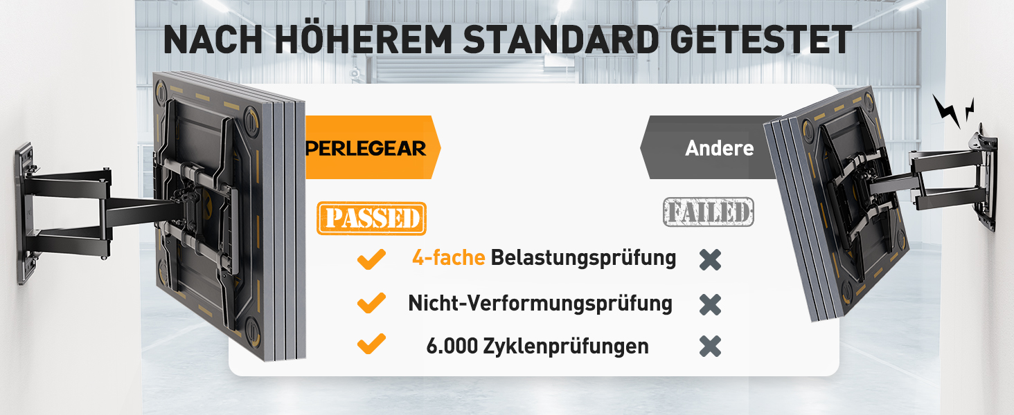 Кріплення для телевізора Perlegear поворотне, настінне, для телевізорів 42-84 дюймів, нахиляється, висувається, максимальне навантаження 60 кг, VESA 200x100 - 600x400 мм