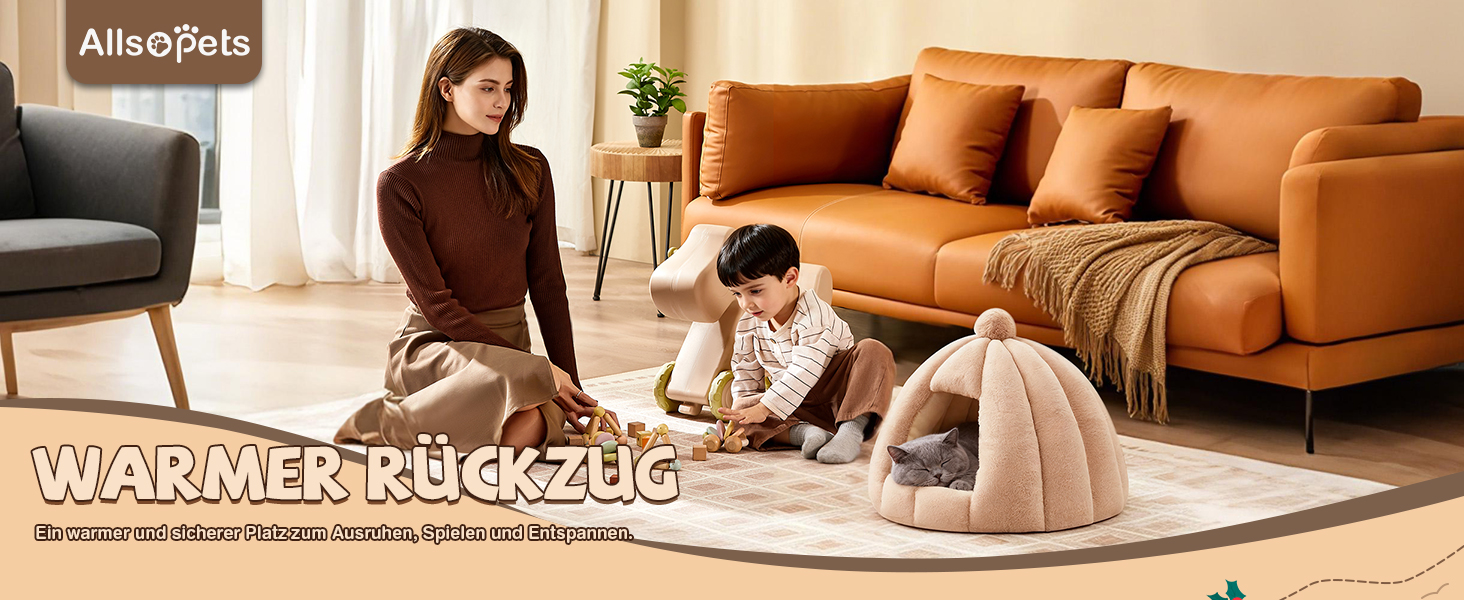 Кішка/Собака, Будинок-Печера ALLSOPETS, Igloo, Зйомний М'який Кисень, Для Маленьких і Середніх Тварин, Глетчер Блакитний, L