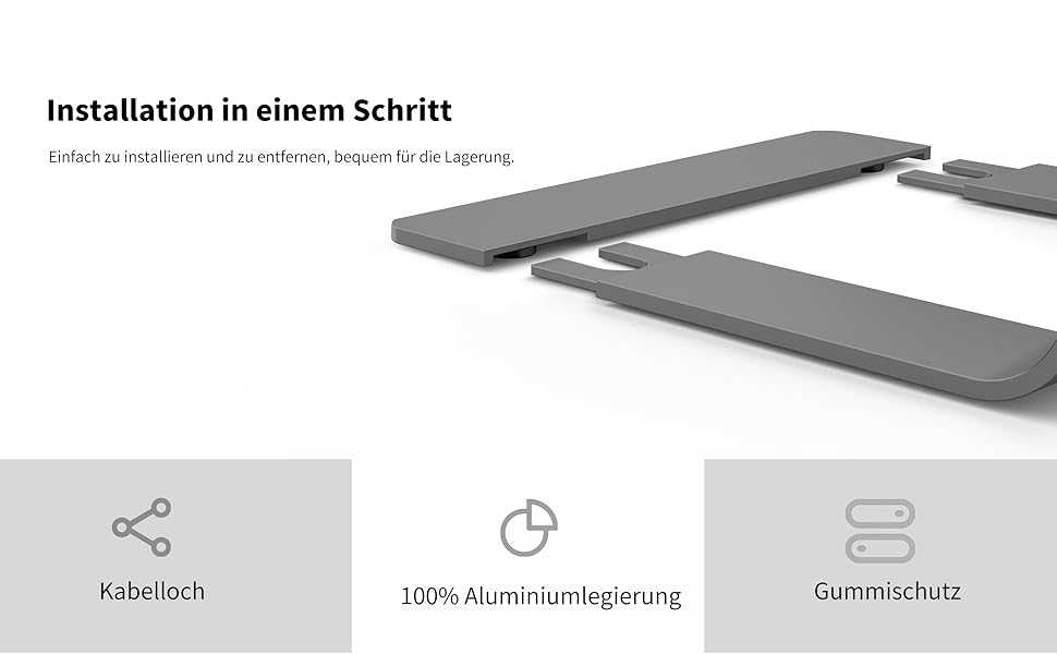 Підставка для ноутбука Soundance, алюміній, ергономічна, для моніторів 10-15.6 дюймів, сіра