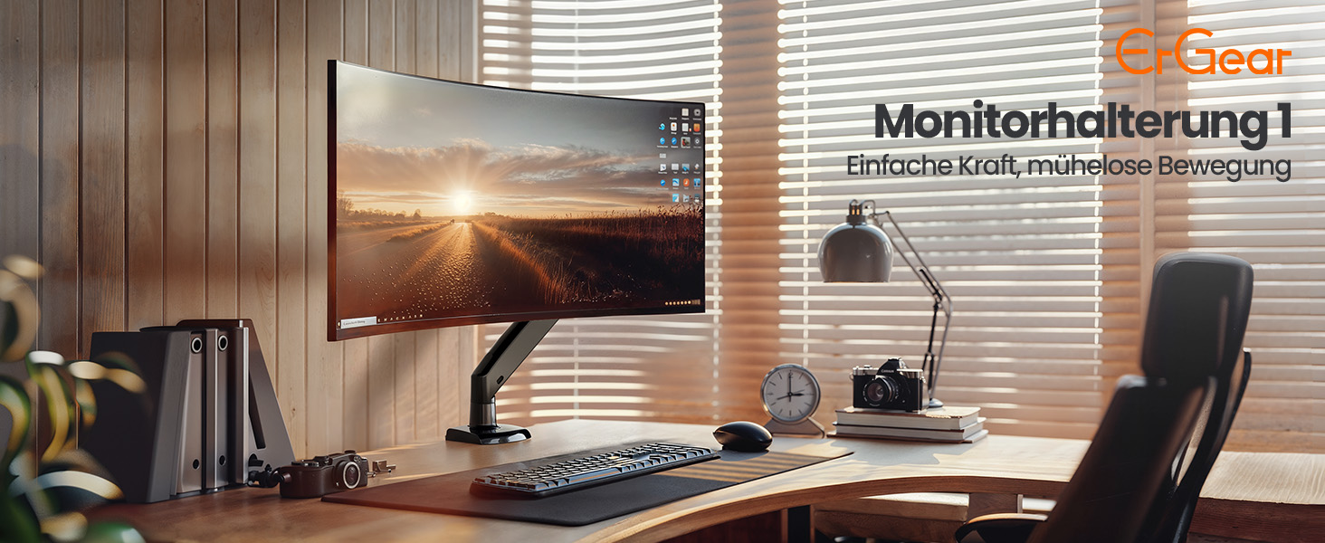 Кріплення для монітора ErGear для широких моніторів 13-49 дюймів, настільний кронштейн, підставка для монітора, підтримує до 12 кг, VESA 75x75/100x100 мм