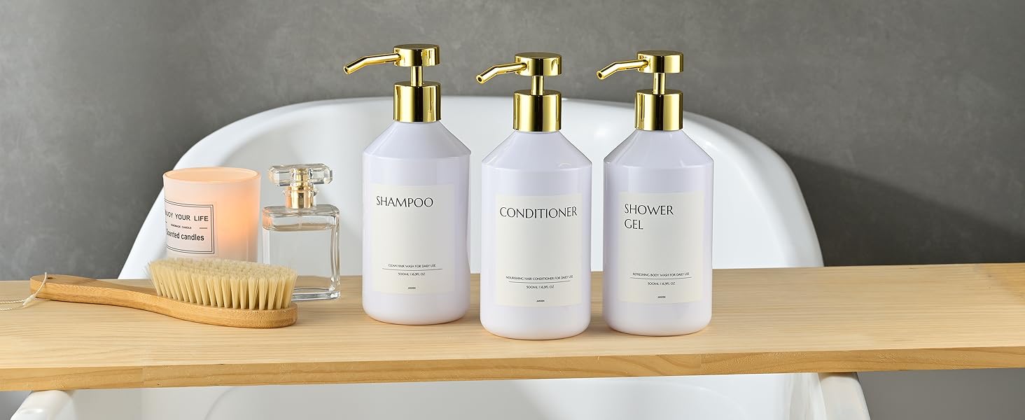 3 шт. дозатори для мила настінне кріплення, 500 мл, дозатори для шампуню та гелю для душу, чорний колір, без свердління, для кухні та ванної кімнати